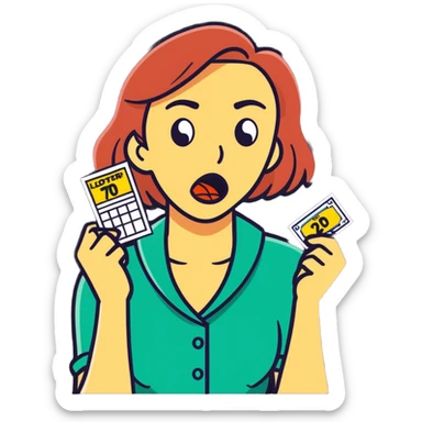 Lady losing lottery  sticker