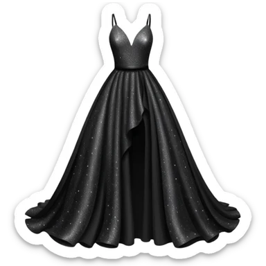 black glittery prom dress sticker