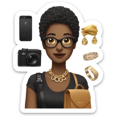 selfie with stylish accessories sticker