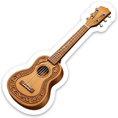 Ukulele with Polynesian carvings sticker