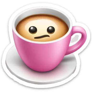 Pink coffee cup sticker