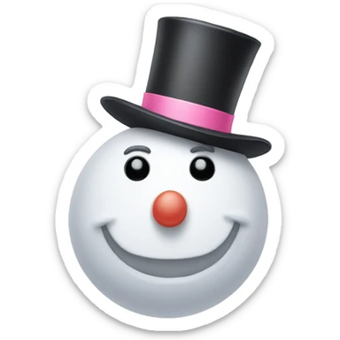 Snowman with pink nose sticker