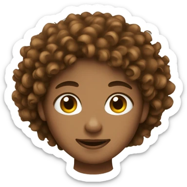 brown curly hair with freckles  sticker