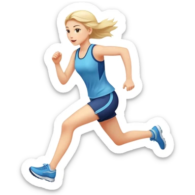 Girl running very fast  sticker