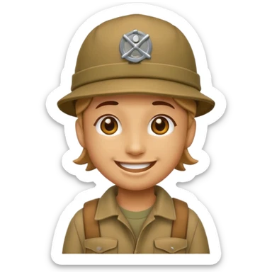 Emoji with woodland Cargo hat sticker