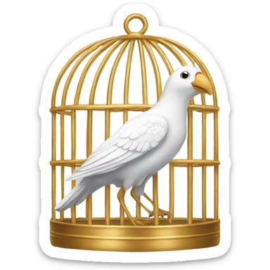 White bird in a golden cage sticker