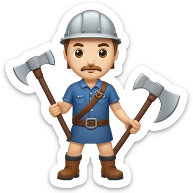 men with axes sticker