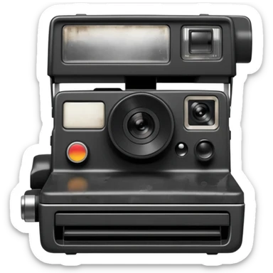 Polaroid camera printing a burnt photo. sticker