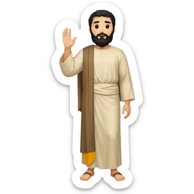 fullbody, head-to-toe, Jesus's apostle Thomas, black hair and black beard, normal emoji style, different pose sticker