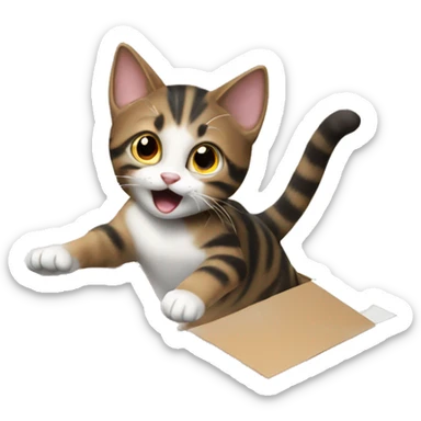 Cat jumping a box  sticker