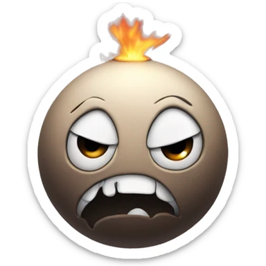 Cute angry bomb sticker