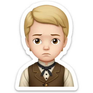 an 1840’s child from the west looking annoyed sticker