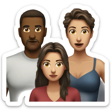 Distracted Boyfriend:
A meme featuring a man looking at another woman while his partner reacts angrily sticker