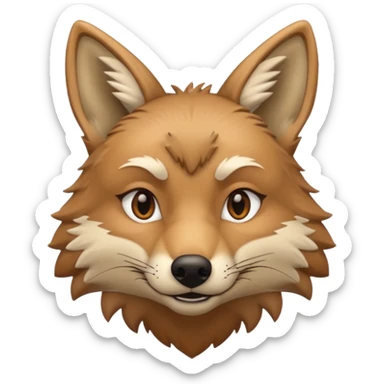 smug urban coyote face sticker