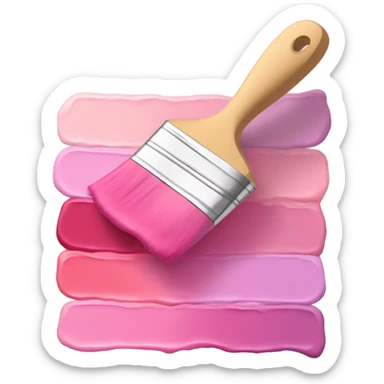 Pink paint pallet and brush  sticker