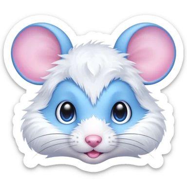 A mouse face with blue light halo sticker
