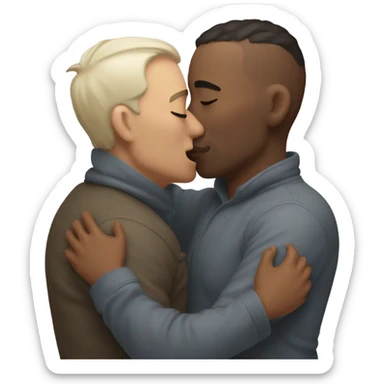 Men kissing  sticker