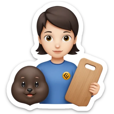 a mole for twitch chanel more realistic and she take a board escribe on GG or  sticker