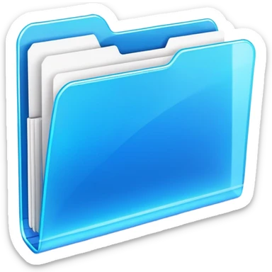 blue neon file folder sticker