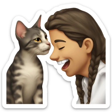 Cat kiss a dog sticker