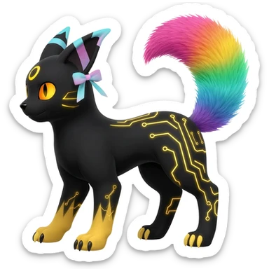 Umbreon-Manectric-Sylveon-hybrid-animal-Fakémon-Pokémon-fusion sticker