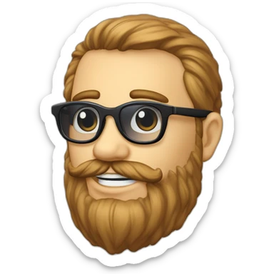 Bobo parisien mâle lunette cheveux année 80 chaume barbe sticker