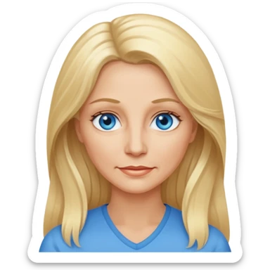 50 yr old woman long blonde hair blue eyes  sticker