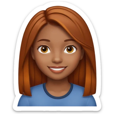 black and latina girl with straight brown hair with ginger highlights  sticker