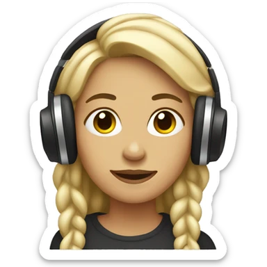 WOMAN LISTENING TO MUSIC sticker