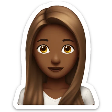 long hair brwn girl, fai skin sticker