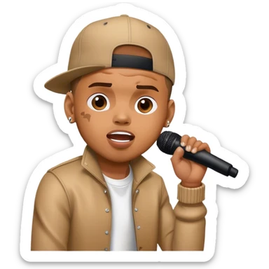 Hyper Realistic Chris Brown on stage singing  sticker