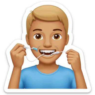 usar seda dental en los dientes/ use dental floss on your teeth sticker
