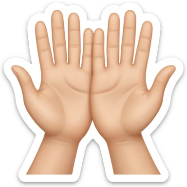 Emoji icon of open hands facing up, soft realistic skin texture, smooth shading, minimal details, centered composition sticker