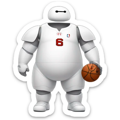 baymax as nba player sticker