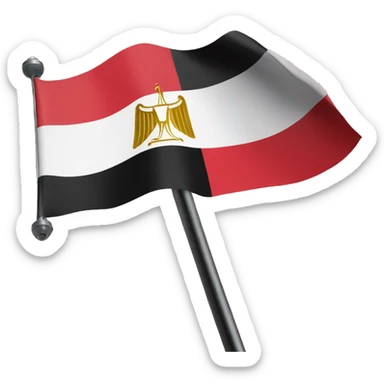 Egyptian Flag on pole sticker