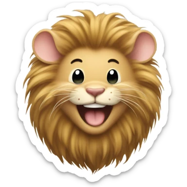 Tan mouse with lion's mane is evil laughing sticker