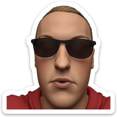 bald man in sunglasses portrait sticker