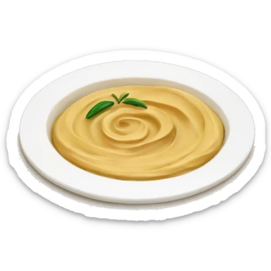 hummus with olive oil swirl and one pita bread on the side, NO FACE sticker