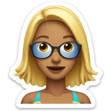 Woman in bikini sticker