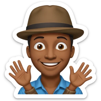 Street Puppet Performer black man sticker