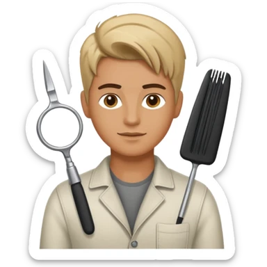 hairstylist with casual clothes sticker