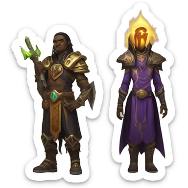 A Warlock and Warrior from World of Warcraft sticker