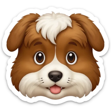 puppy face with white bone  sticker