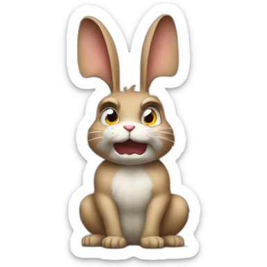very angry rabbit sticker