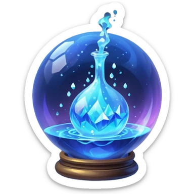 Blue Magic Fantasy Potion, Ball Circle Low Poly sticker