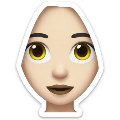 Billie eilish with black and lime hair sticker