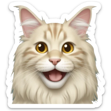 cream colored maine coon smile sticker