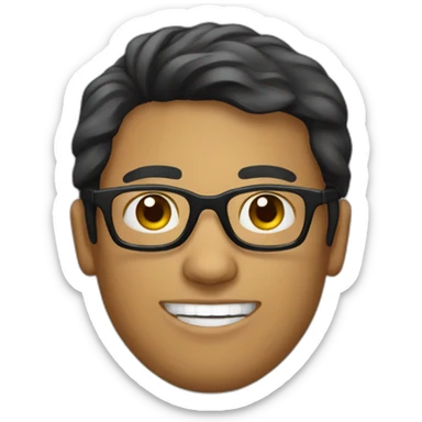 male peruvian w black glasses sticker