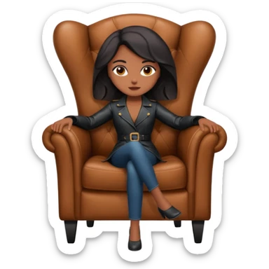 Matrix trinity black leather full body sit on a leather armchair sticker