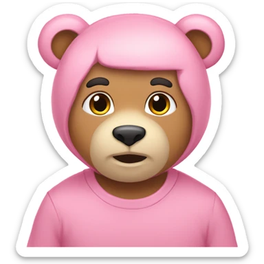 Oso de color rosado pastel  sticker